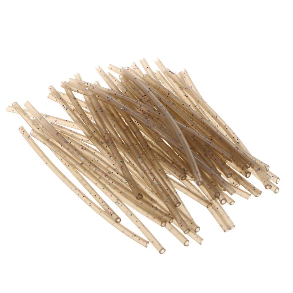 50pcs Soft Rubber Rig Tube Carp Fishing Rig Sleeves Hook Line Connector 6cm Terminal Tackle