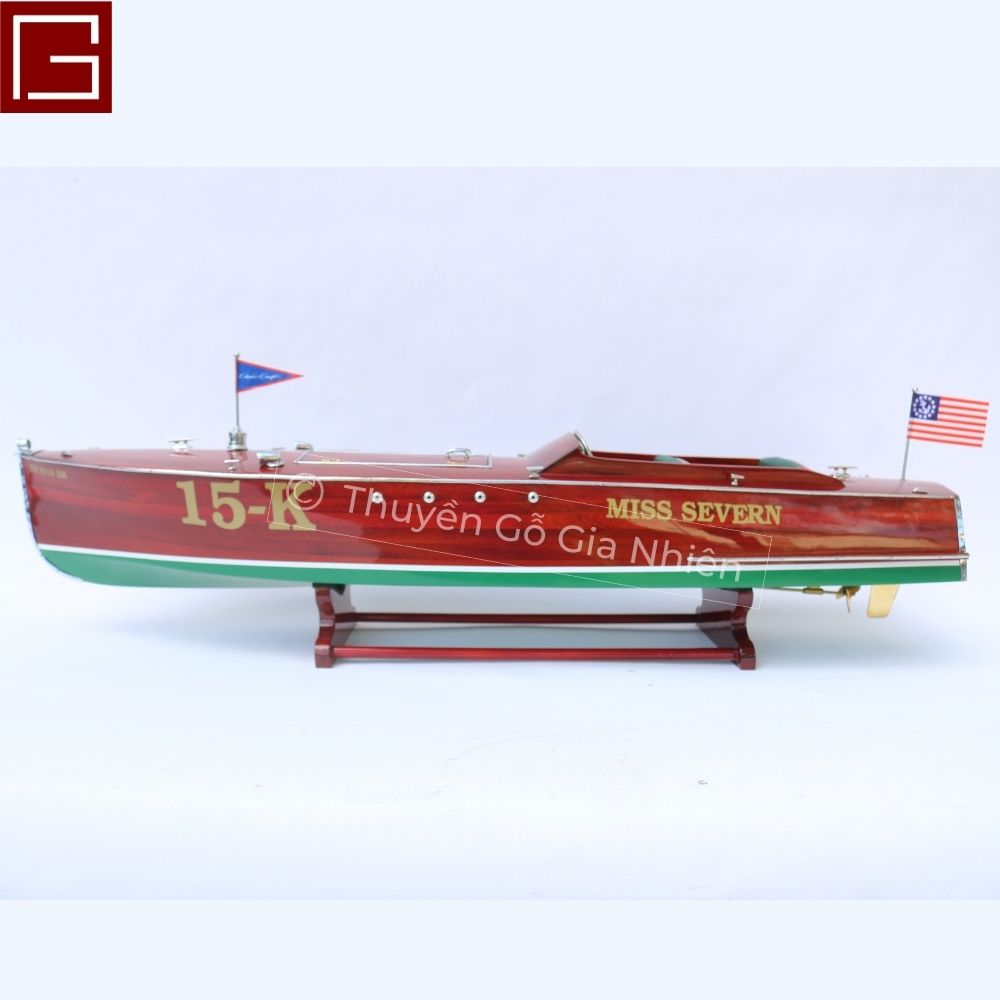 Mô Hình Thuyền Gỗ Phong Thủy Dạng Thuyền Đua Tốc Độ MISS SEVERN Chính Hãng Hàng Xuất Khẩu Chất Lượng Cao
