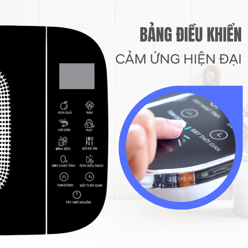 Máy khử độc thực phẩm đa năng Dr,zone Ozone is Life Ecomama công nghệ Ozone & sóng siêu âm - Dung tích 11L- Hàng chính hãng
