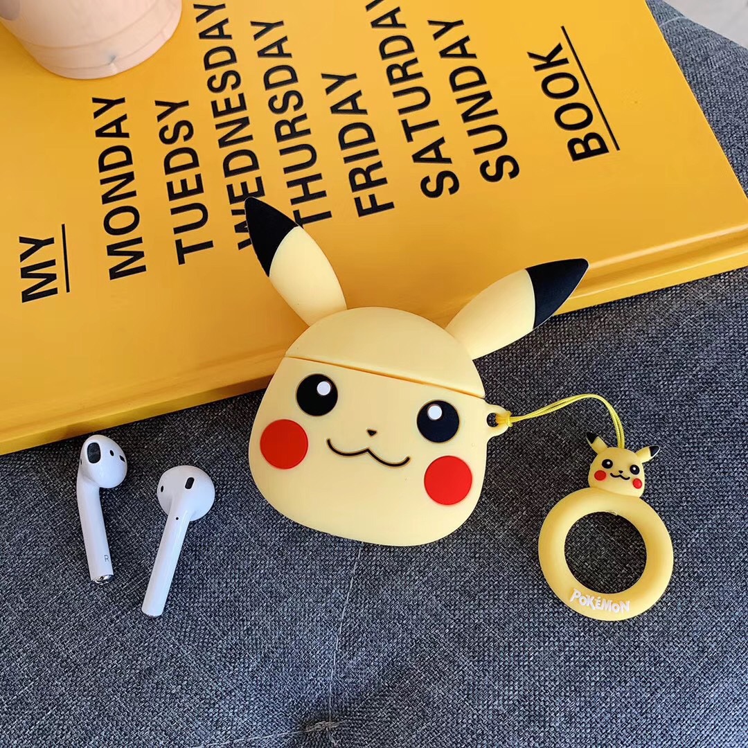 Case Bảo Vệ Dành Cho Tai Nghe Apple Airpods / Airpods 2 Hình Pokemon Kèm Móc Treo