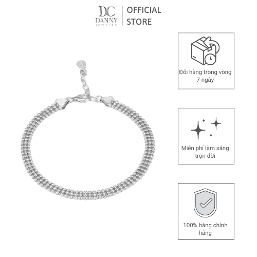 Lắc Tay Danny Jewelry Bạc 925 Xi Rhodium Dây Bi LACY581