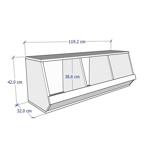 MELIA, Tủ 3 ngăn lưu trữ đồ chơi cho trẻ STO_087, 119x40x42cm