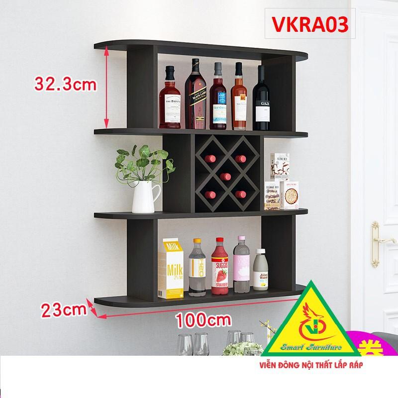 Kệ rượu trang trí treo tường VKRA03