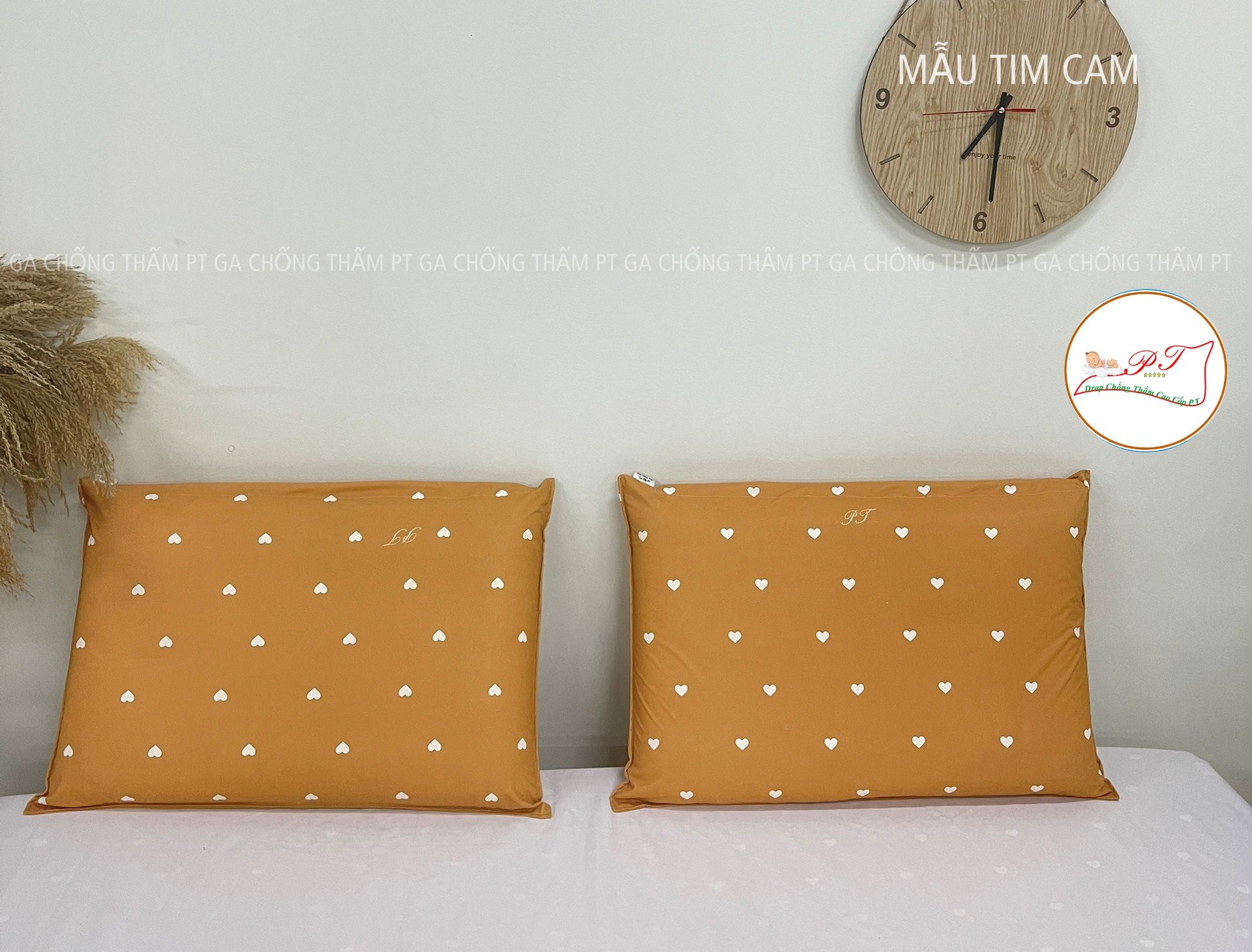 Ga Chống Thấm Cao Cấp PT Mẫu Họa Tiết Tim Cam
