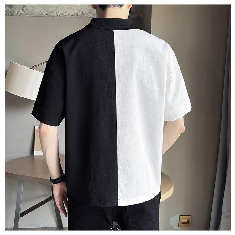 Áo sơ mi tay lỡ nam trẻ trung Thích hợp với mùa hè-H63