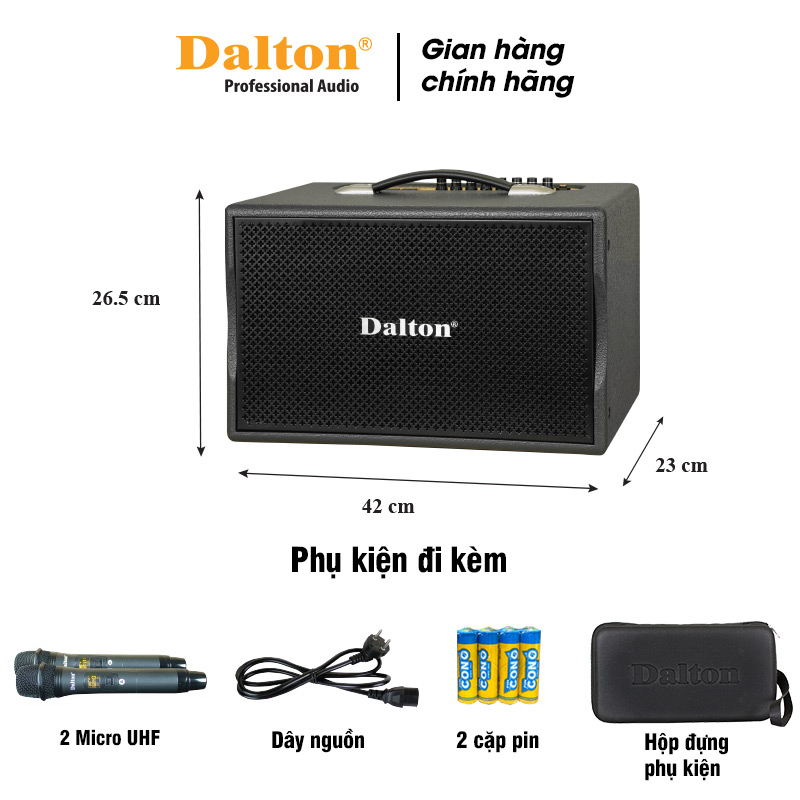 Loa karaoke xách tay Dalton PS-K106A công suất 180W bass 1.6 tấc, loa du lịch nhỏ gọn ca hát mọi lúc mọi nơi - HÀNG CHÍNH HÃNG ( BẢO HÀNH 12 THÁNG )