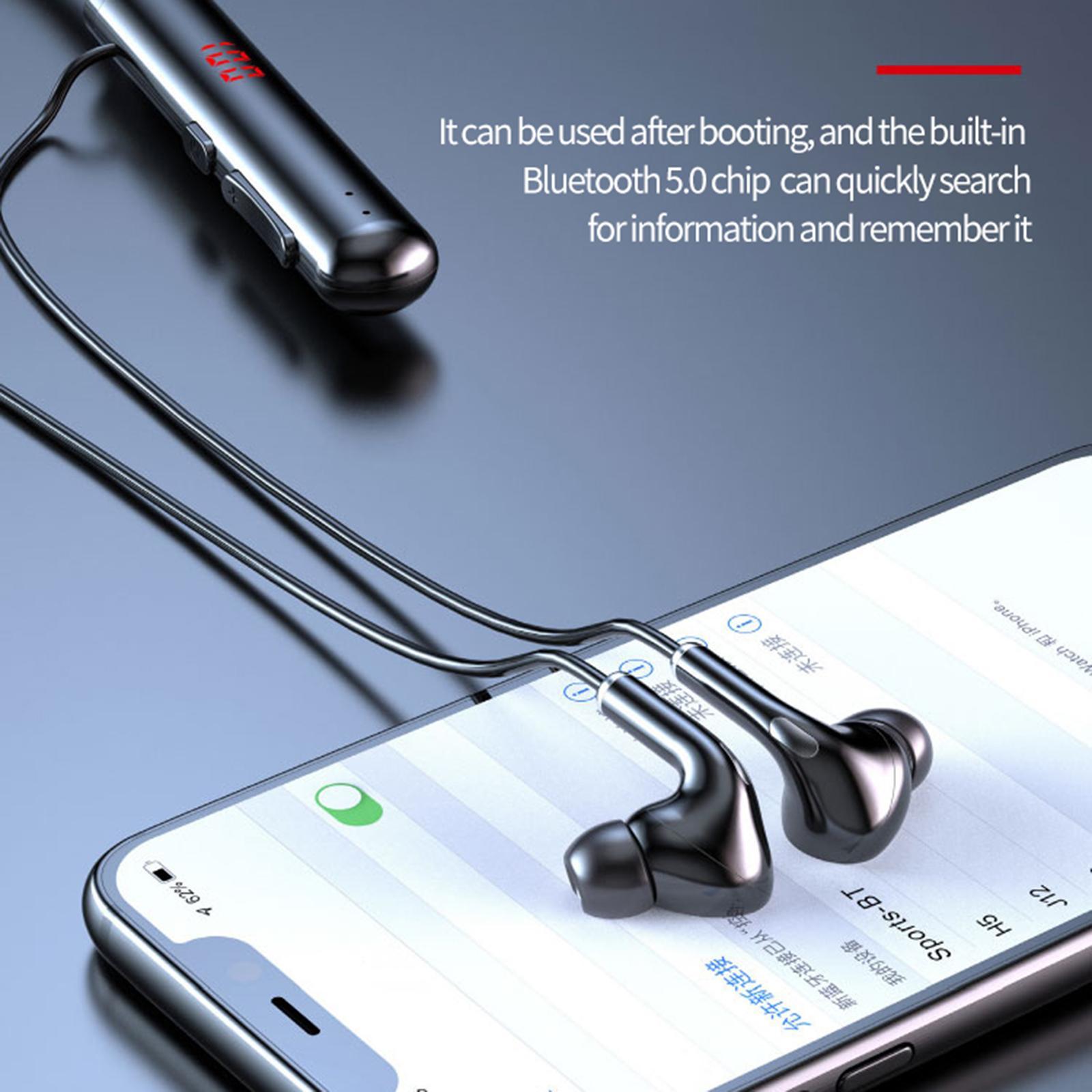 2pcs Wireless Bluetooth Earphones Headphones for Sport Running LED Display