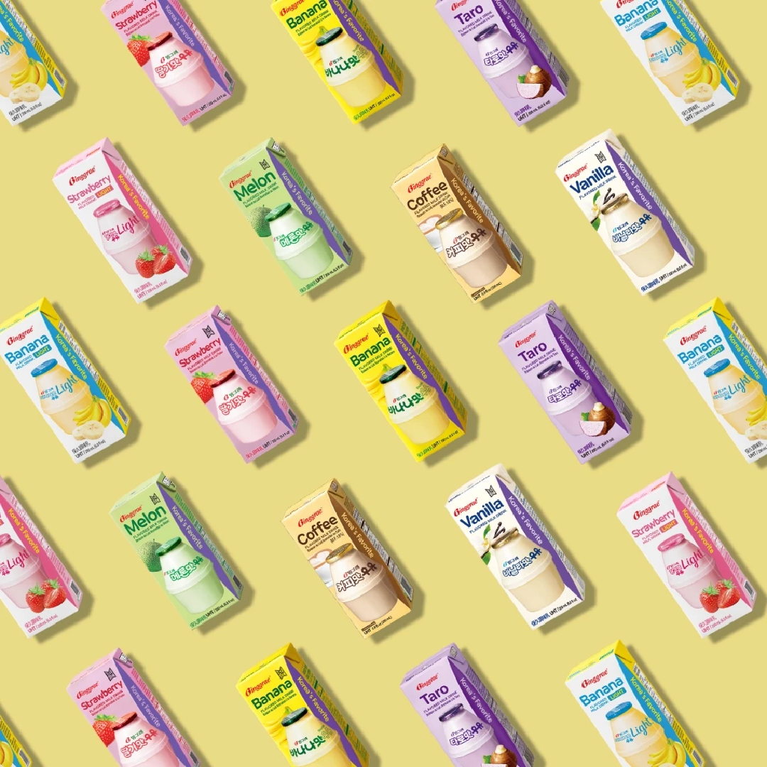 Thùng 24 hộp Sữa dâu ít đường 200ml nhãn hiệu Binggrae