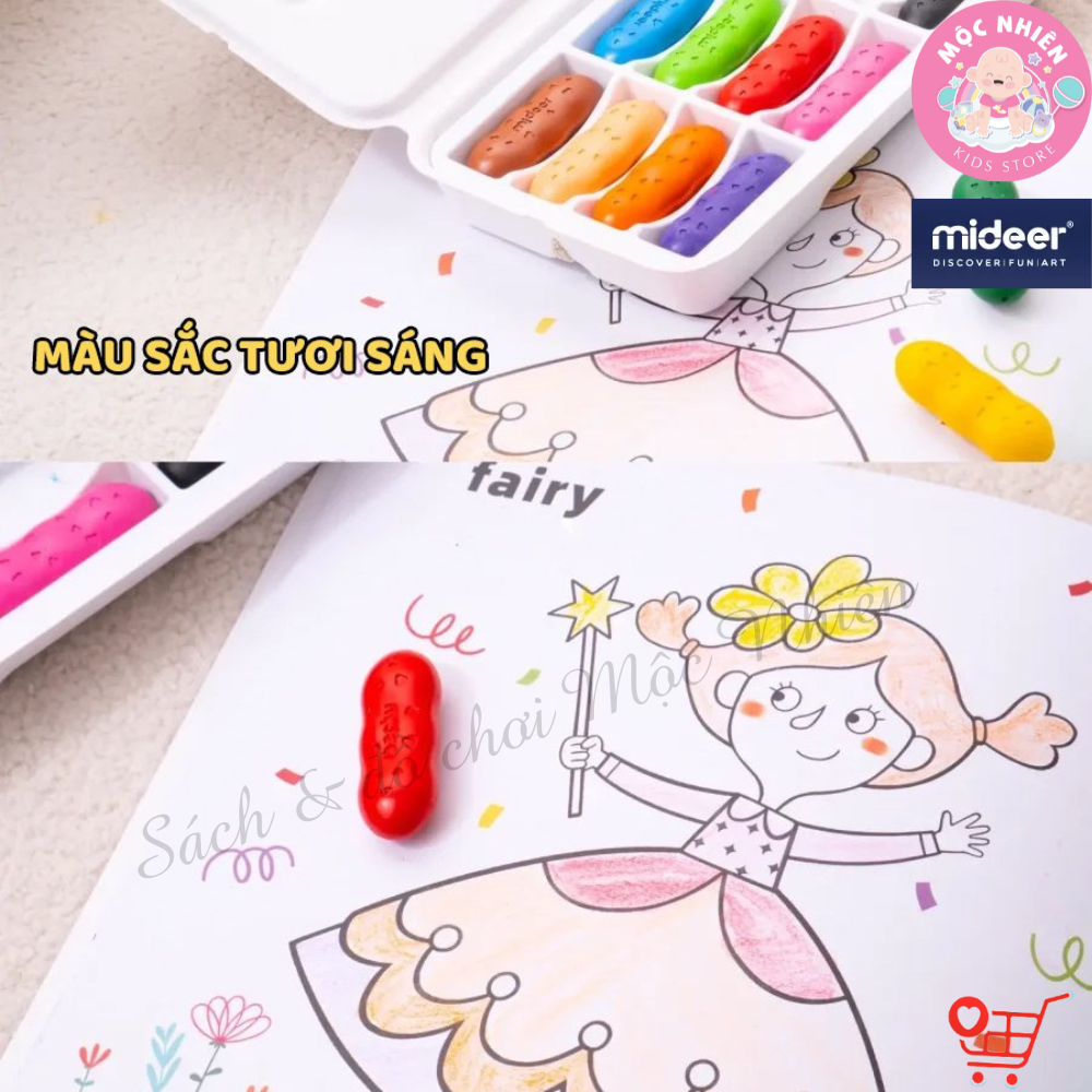 Bút Sáp Màu Lụa Hữu Cơ Quả Đậu Mideer Pease Crayons Cho Bé Từ 18m+