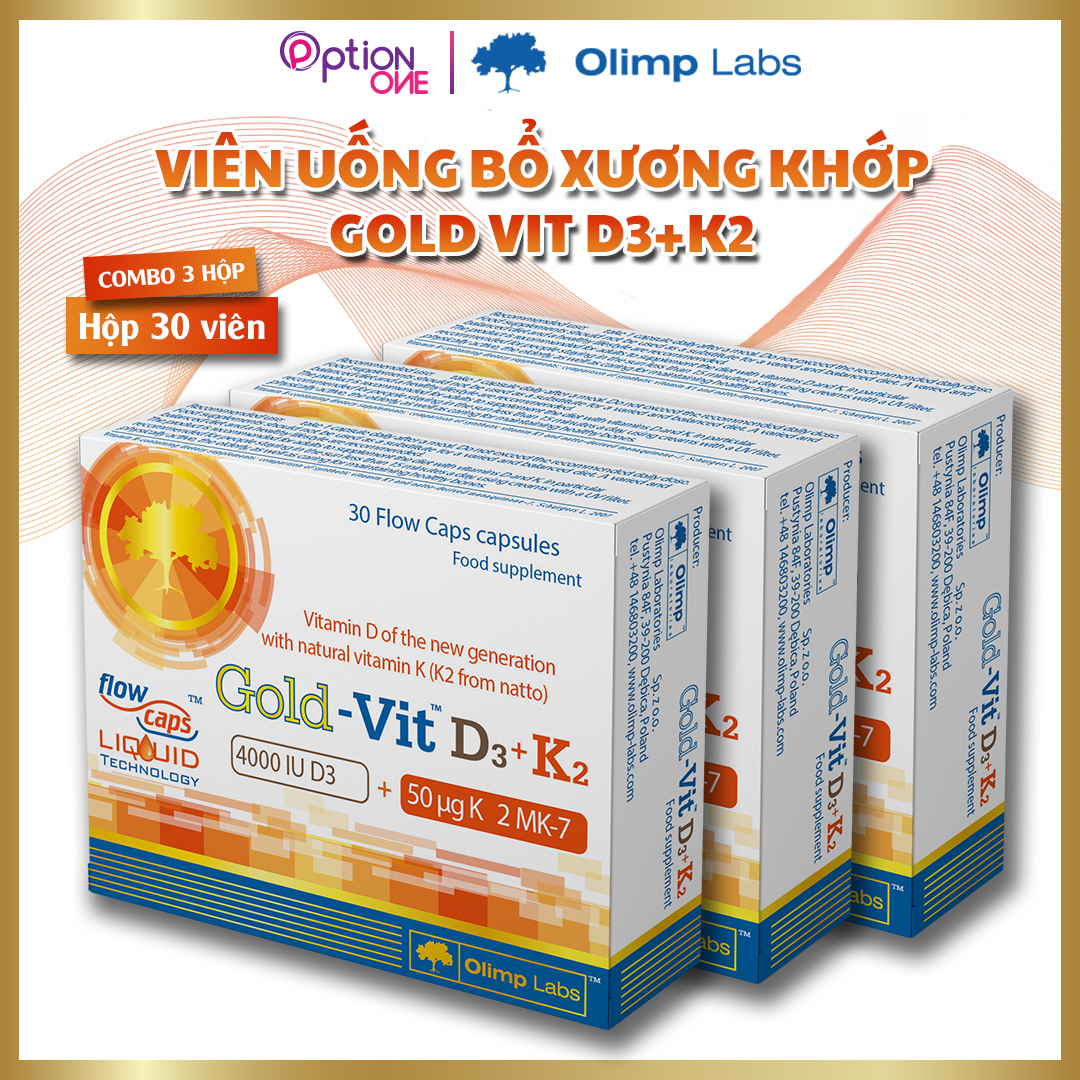 Viên Uống Xương Khớp Olimp Gold Vit D3 K2 - Hộp 30 Viên