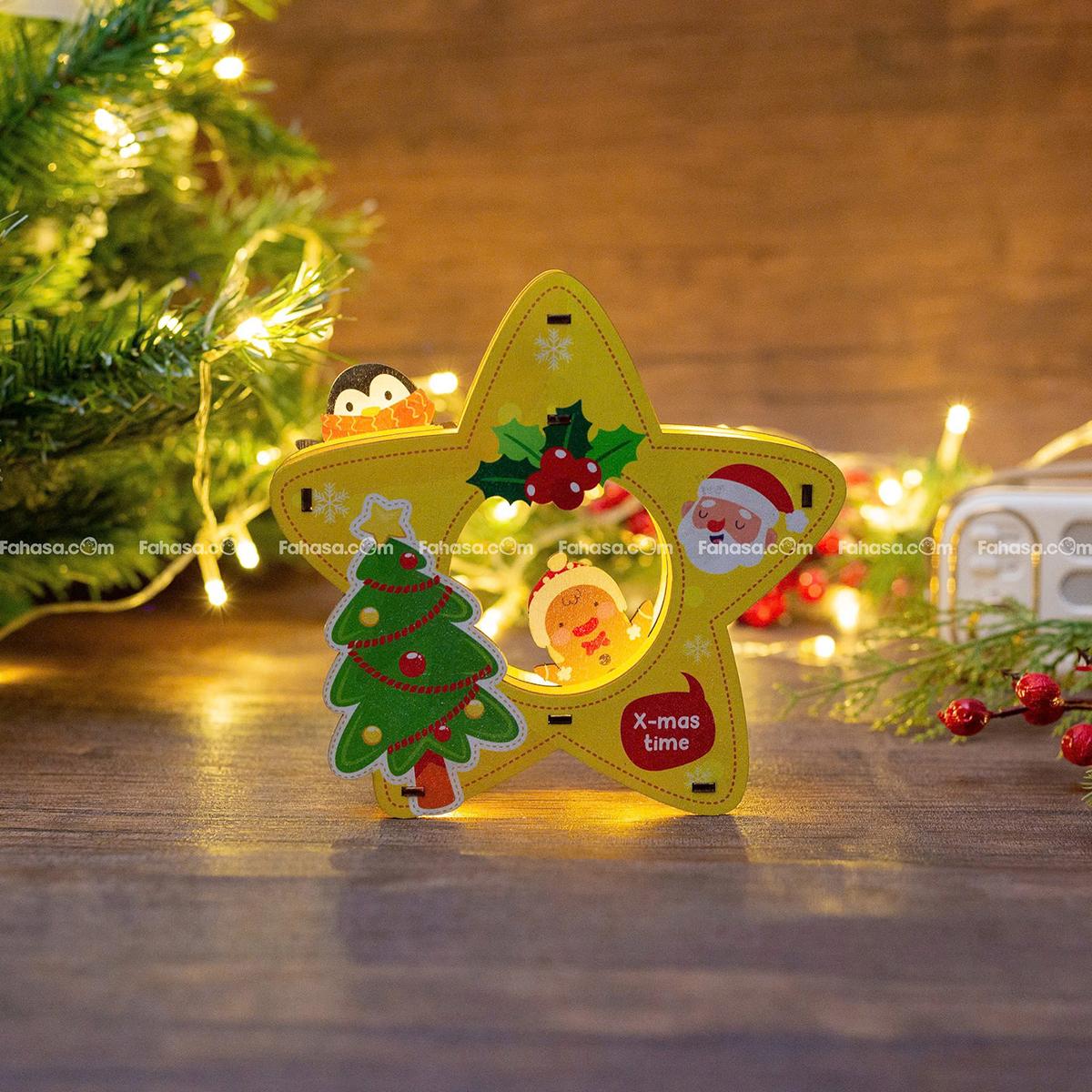 Đèn Gỗ Trang Trí Giáng Sinh - Bách Mộc - Ngôi Sao Vàng