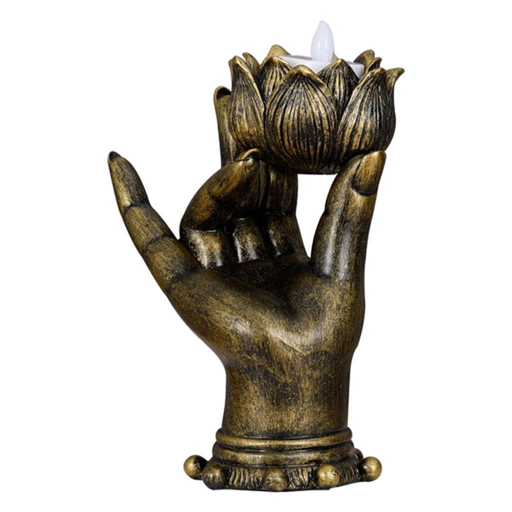 Buddha Candle Holder Statue Tealight Holder Tabletop Decoration White