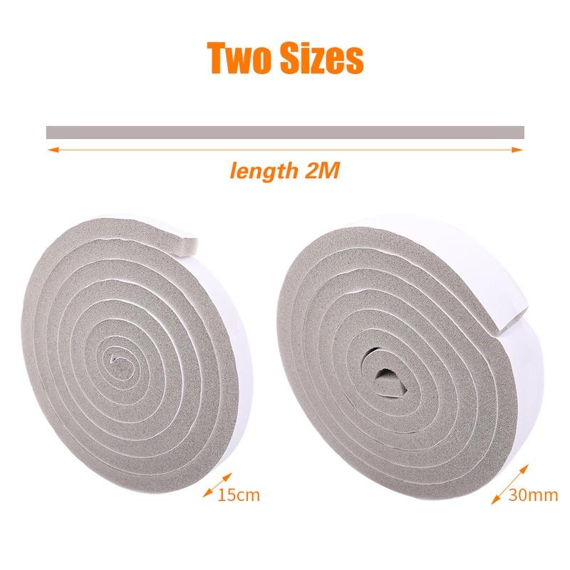 Cuộn Băng Keo Xốp Dán Viền Cửa Sổ Cách Âm Chống Bụi Chống Gió Kích Thước dài 2 mét - Đen