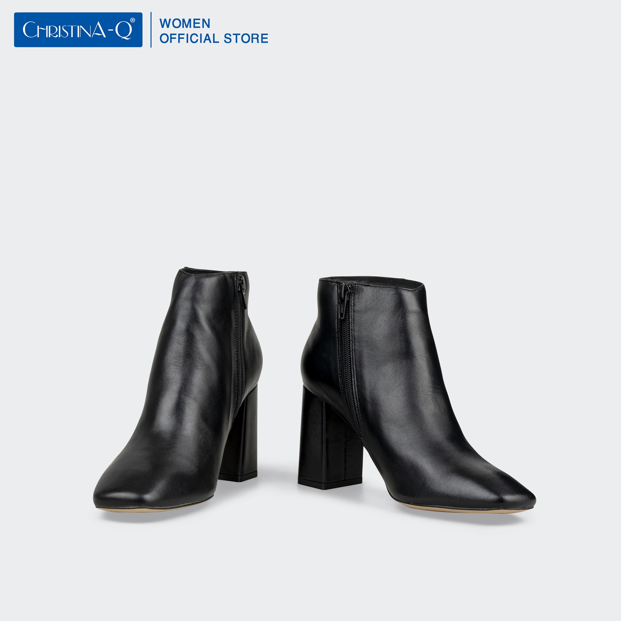 Giày Boots Nữ Mũi Vuông Da Thật ChristinA-Q BOV011