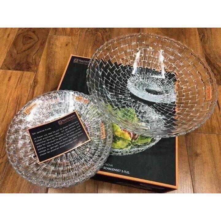 Set 5 Đĩa Pha Lê Nachtman Bossa Nova Gồm 1 Đĩa 30cm và 4 Đĩa 21cm, Đĩa Thủy Tinh Cao Cấp Trang Trí Bàn Tiệc, Nhập Đức