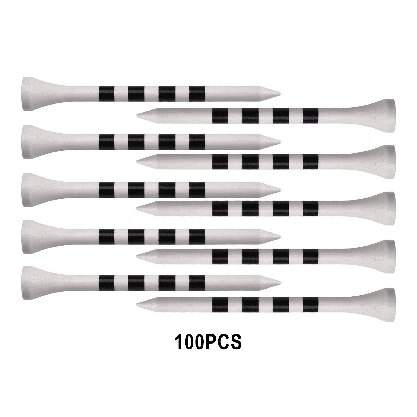 Set of 100 Bamboo Golf Tees Long Durable High Performance 70mm White