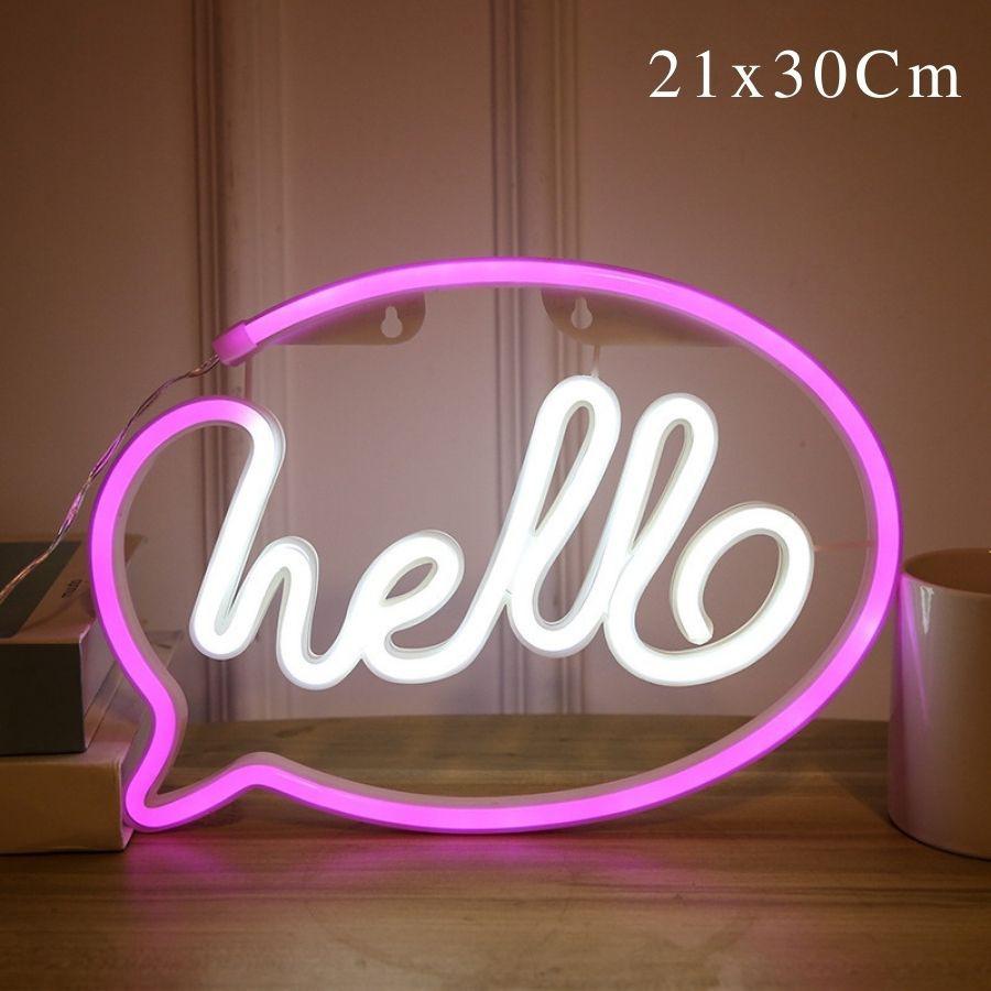 Đèn led NEON treo tường ,trang trí phòng ngủ dùng pin và USB nhiều kiểu dáng decor phòng ngủ