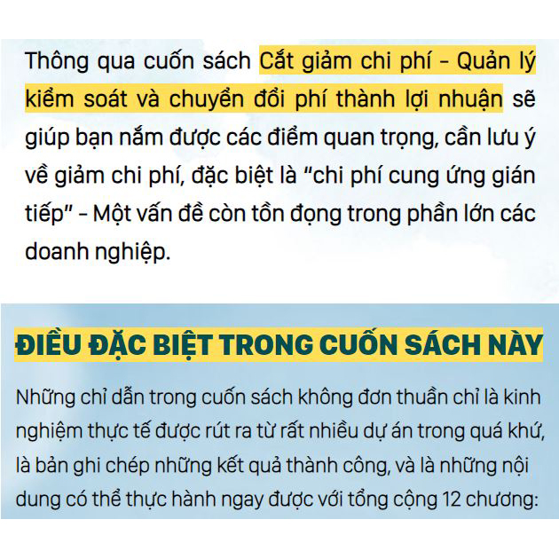 Cắt Giảm Chi Phí - Quản Lý Kiểm Soát Và Chuyển Đổi Phí Thành Lợi Nhuận