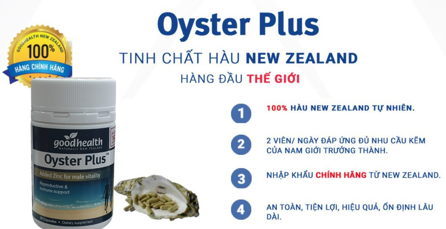 Tinh chất hàu Goodhealth Oyster Plus New Zealand kèm kẽm zinc giúp tăng cường sinh lý nam, sức khỏe sinh sản và tăng sức đề kháng - Massel Official