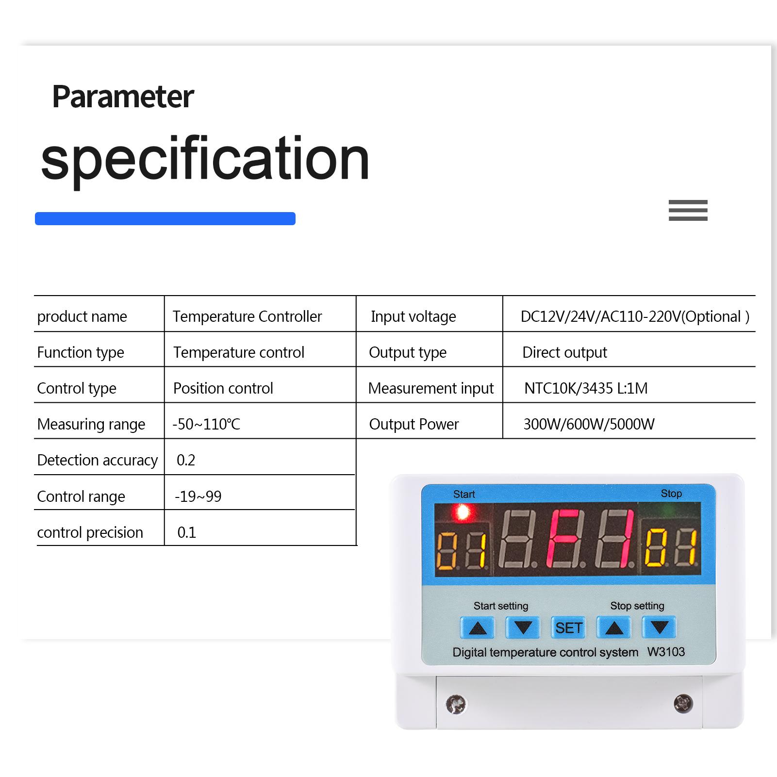 30A/AC110-220V LED Digital Temperature Controller Intelligent Thermostat Heating Cooling Temperature Control System with Sensor