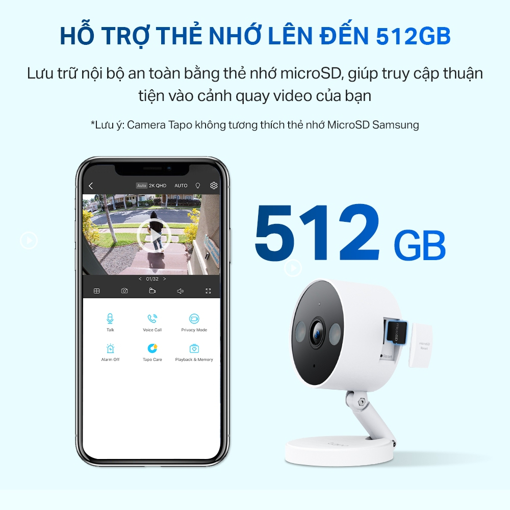 Camera Trong nhà &amp; Ngoài trời Tp-Link Tapo C120 - Độ phân giải 2K 4MP, Chống chịu thời tiết IP66, Có loa báo động, Đàm thoại 2 chiều - HÀNG CHÍNH HÃNG