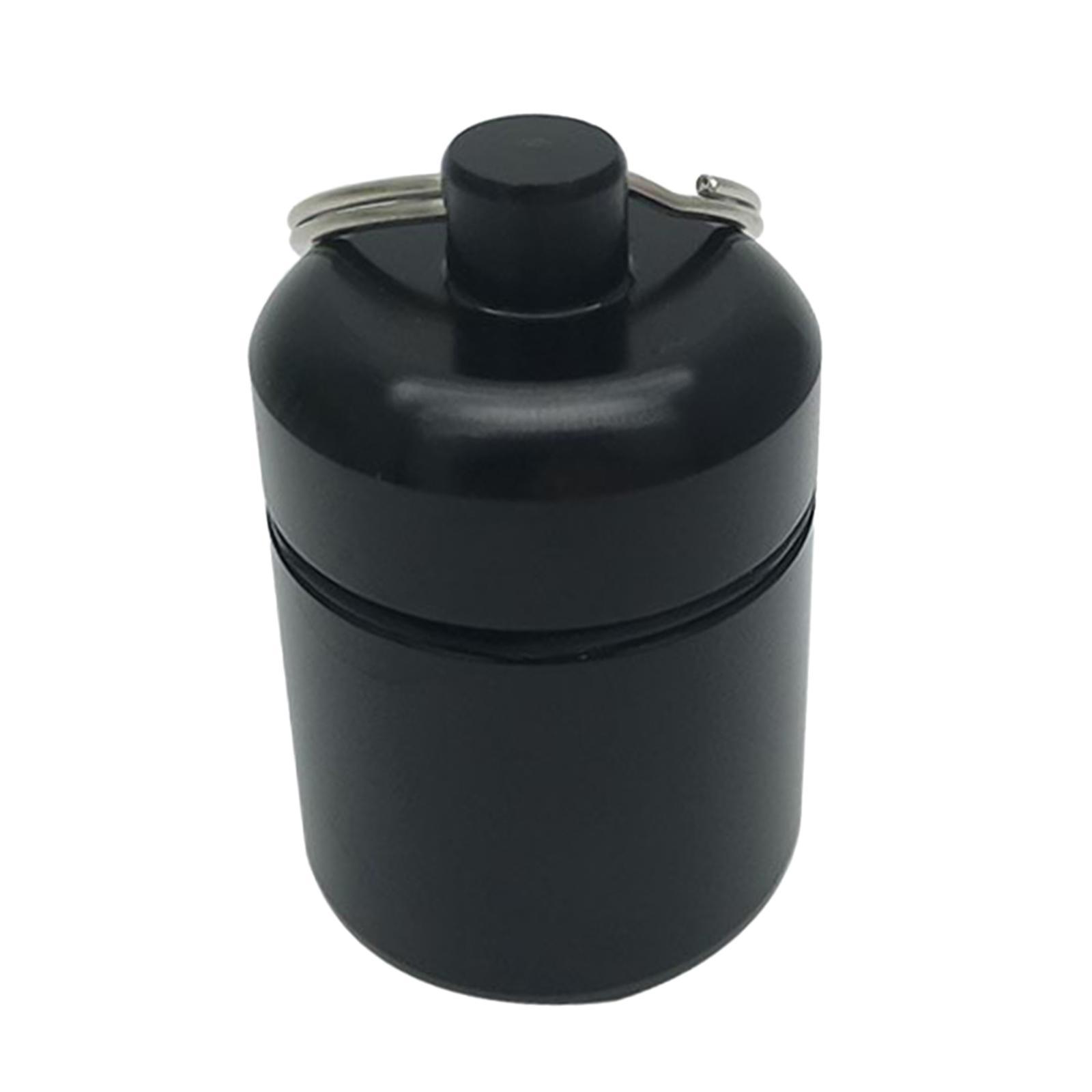 Waterproof Aluminum  Box Case Container Keychain Black