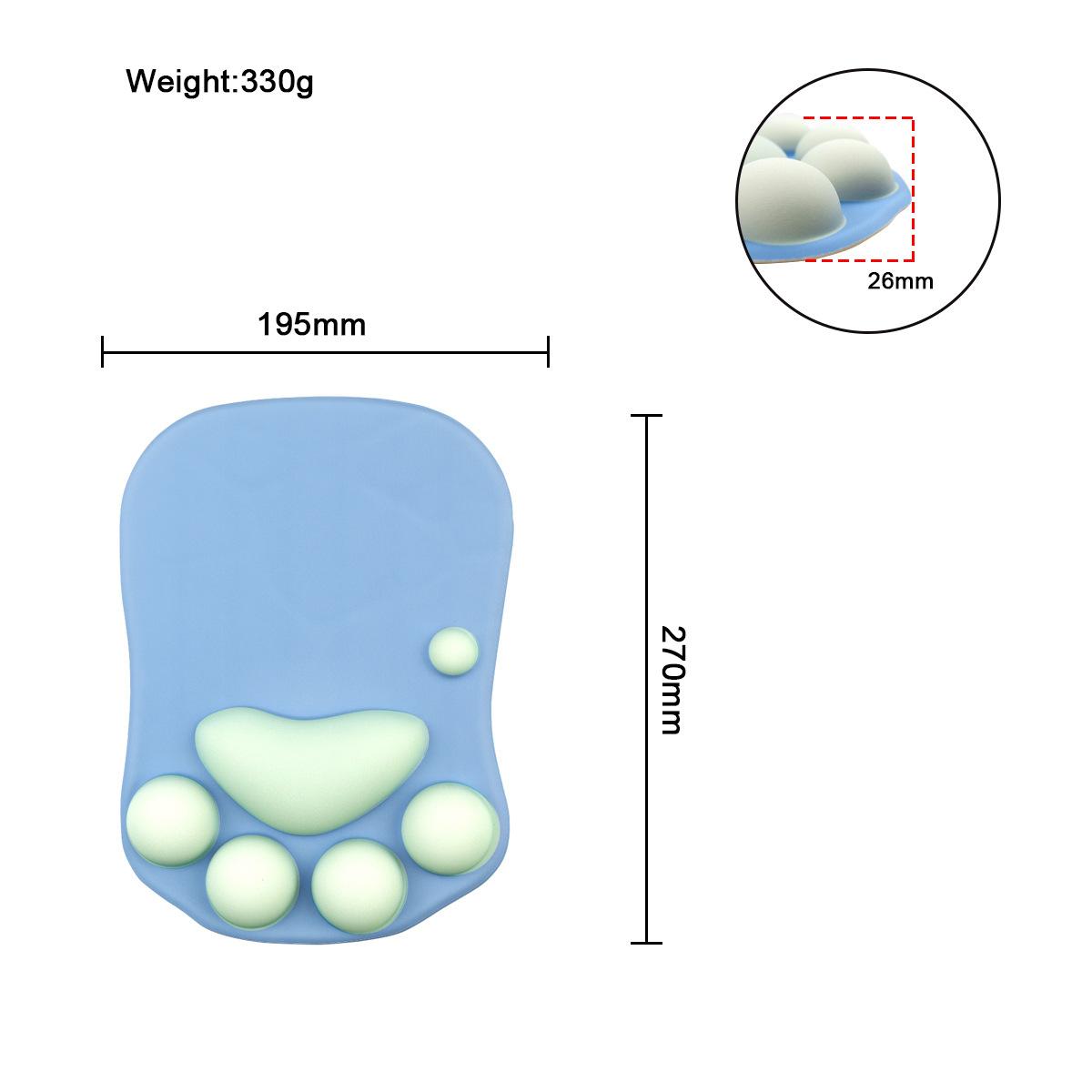 Miếng đệm chuột với miếng đệm cổ tay mềm Silicone Brace, Miếng đệm chuột chống trượt cho trang trí bàn chơi game máy tính văn phòng