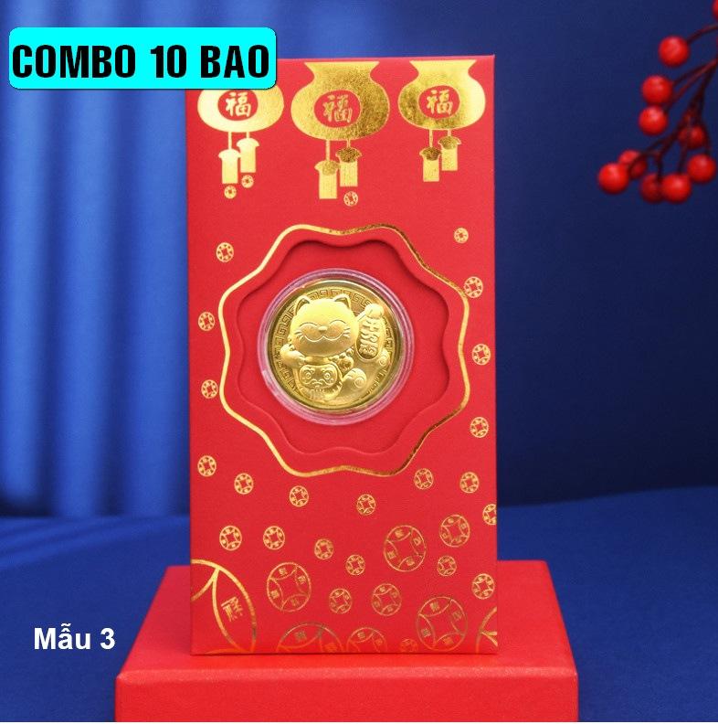 COMBO 10 BAO LÌ XÌ CON Mèo VÀNG 2023 - Mẫu 3 - PASA COLLECTION