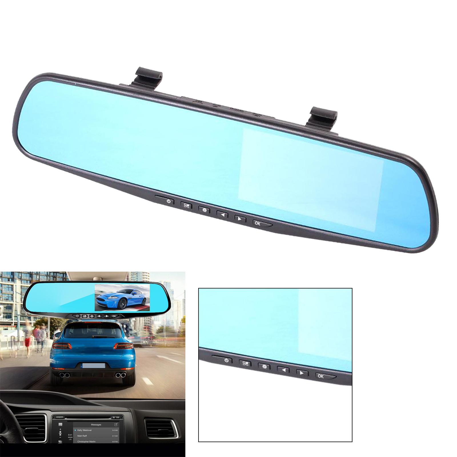 4.3 Inch Display HD Car 1080P Dash DVR Rearview Mirror Backup Camera Super Night Vision