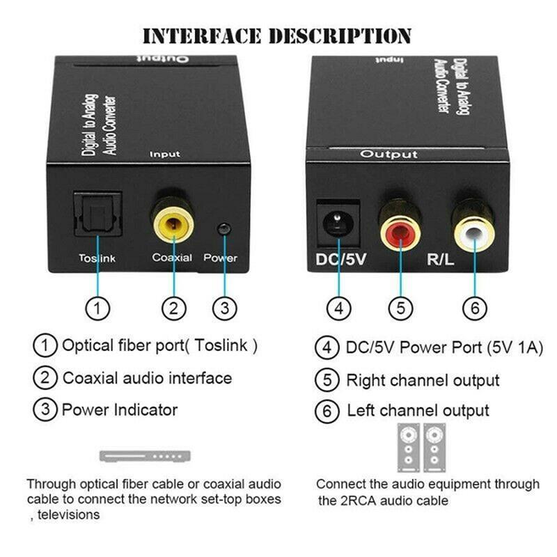 Bộ Thiết Bị Chuyển Đổi Âm Thanh Kỹ Thuật Số Qua Analog Rca L / R Chất Lượng Cao