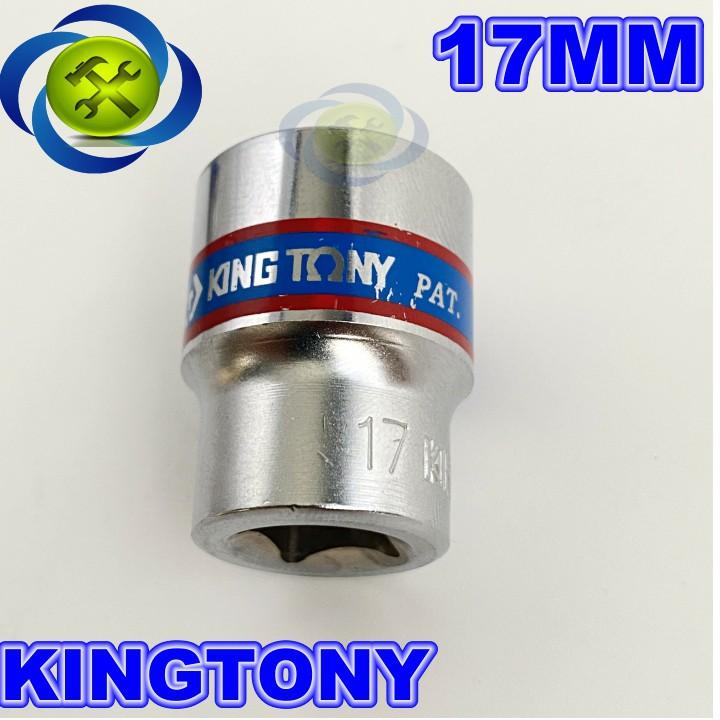 Tuýp 3/8 inch 17mm 6 cạnh màu trắng loại ngắn Kingtony 333517M