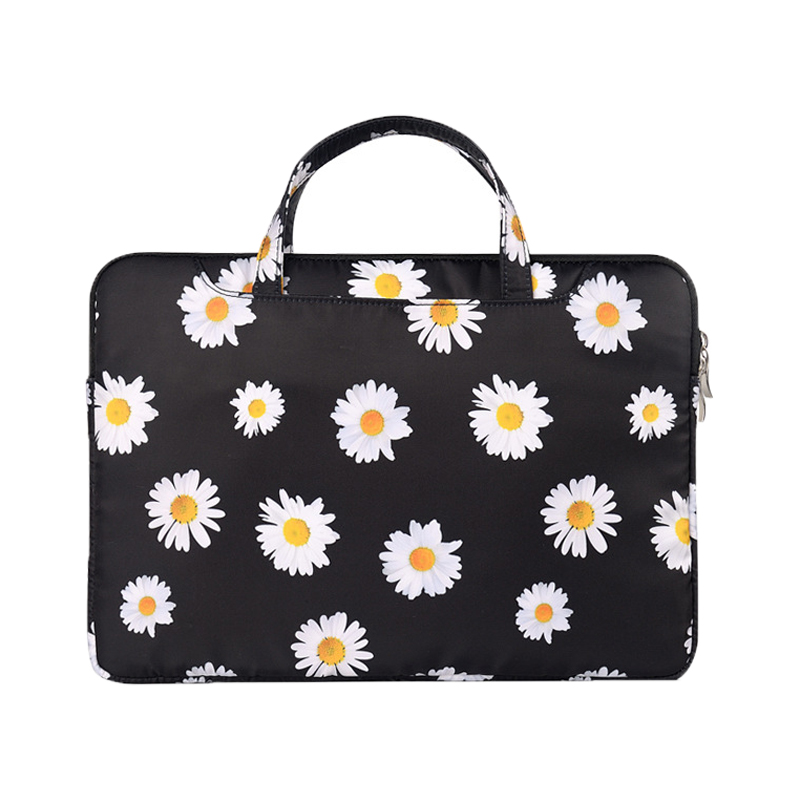 Túi xách chống sốc Laptop, Macbook dành cho nữ họa tiết hoa cúc quai đeo kèm quai xách