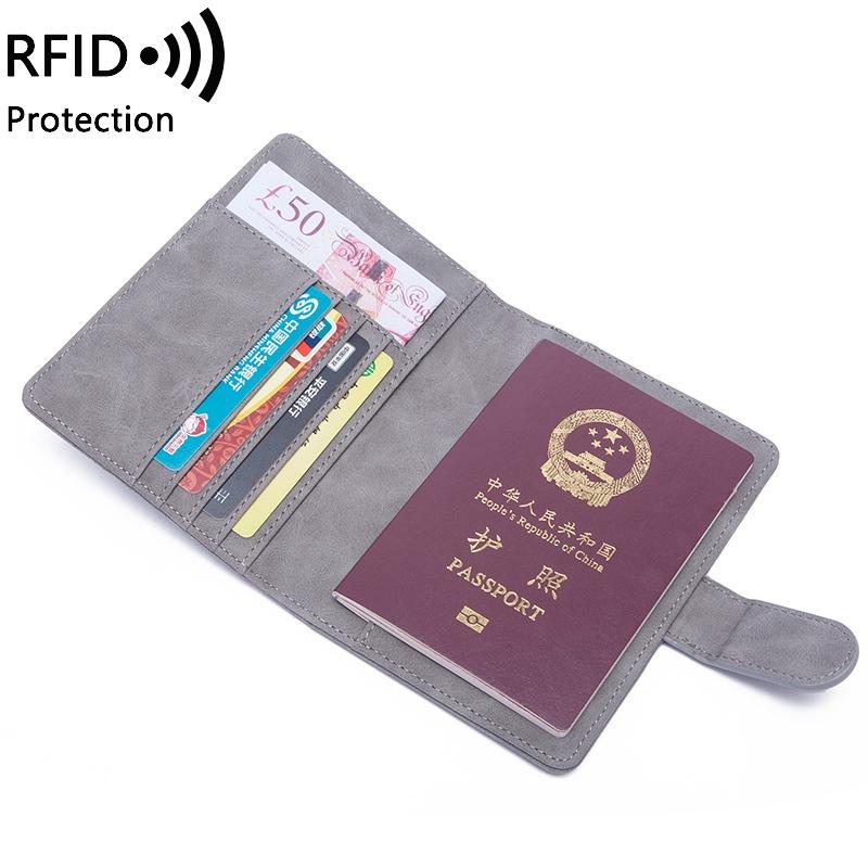 Ví da đựng hộ chiếu, visa đa năng công nghệ RFID chống trộm nhiều ngăn cao cấp có khóa nam châm PP5 - Rockcow