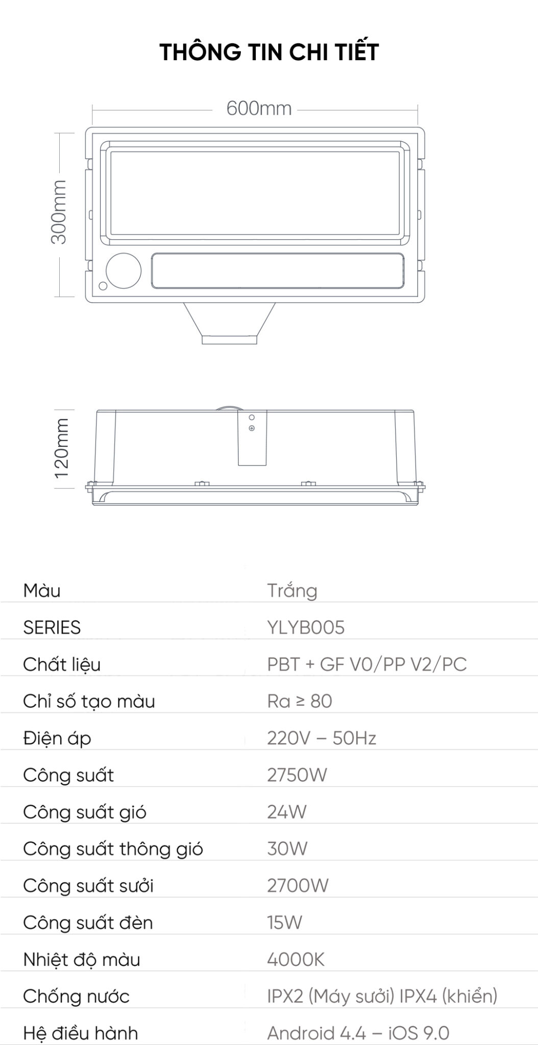 [MỚI - MÀN LCD] Máy Sưởi / Đèn Sưởi Nhà Tắm Thông Minh Yeelight Pro 8 in 1 - YLYB005 (YLYB02YL mã cũ) - Hàng Chính Hãng