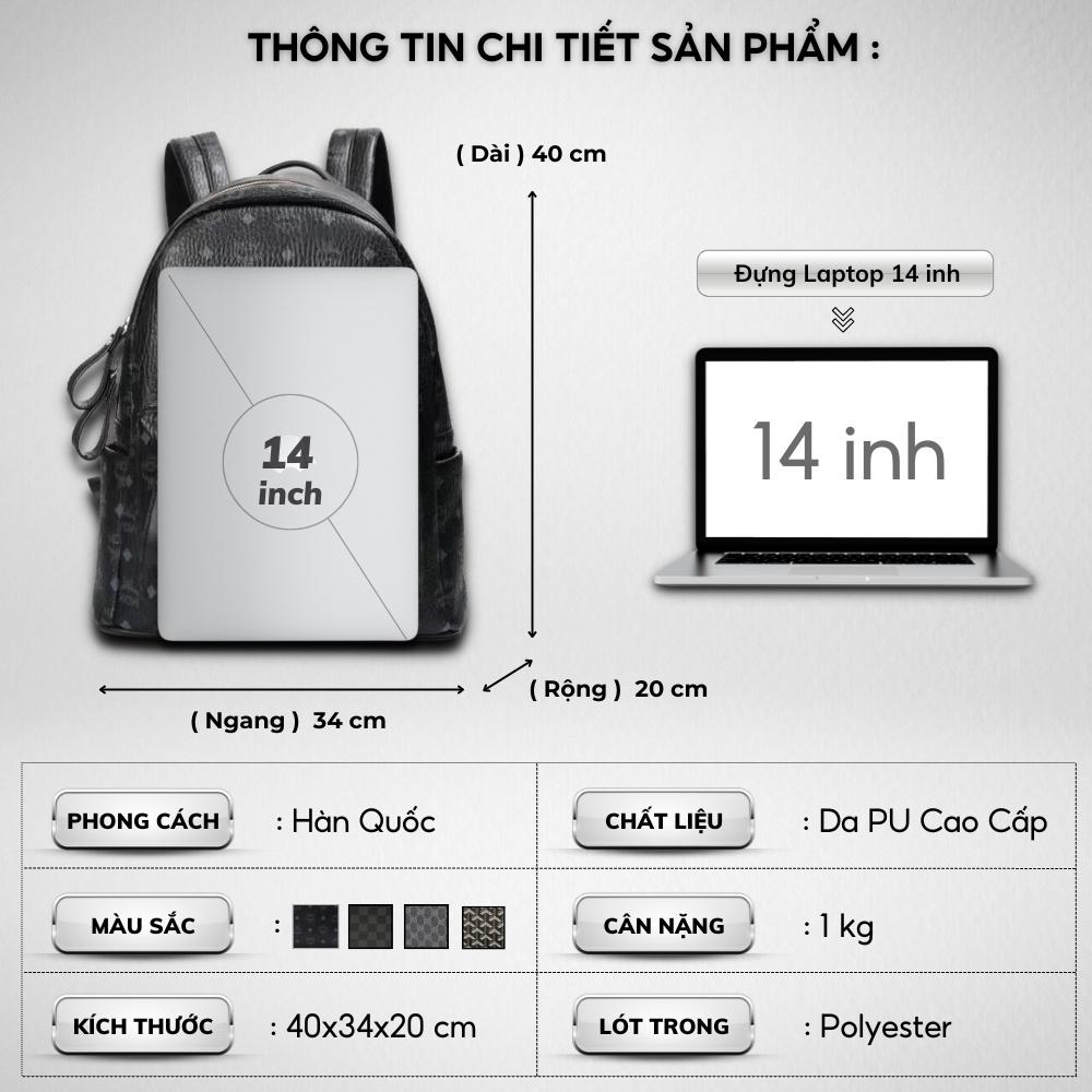 Balo da thời trang nam nữ balo MOM da PU cao cấp chống nước cặp đi học đi chơi ulzzang balo đựng laptop 14 inh -