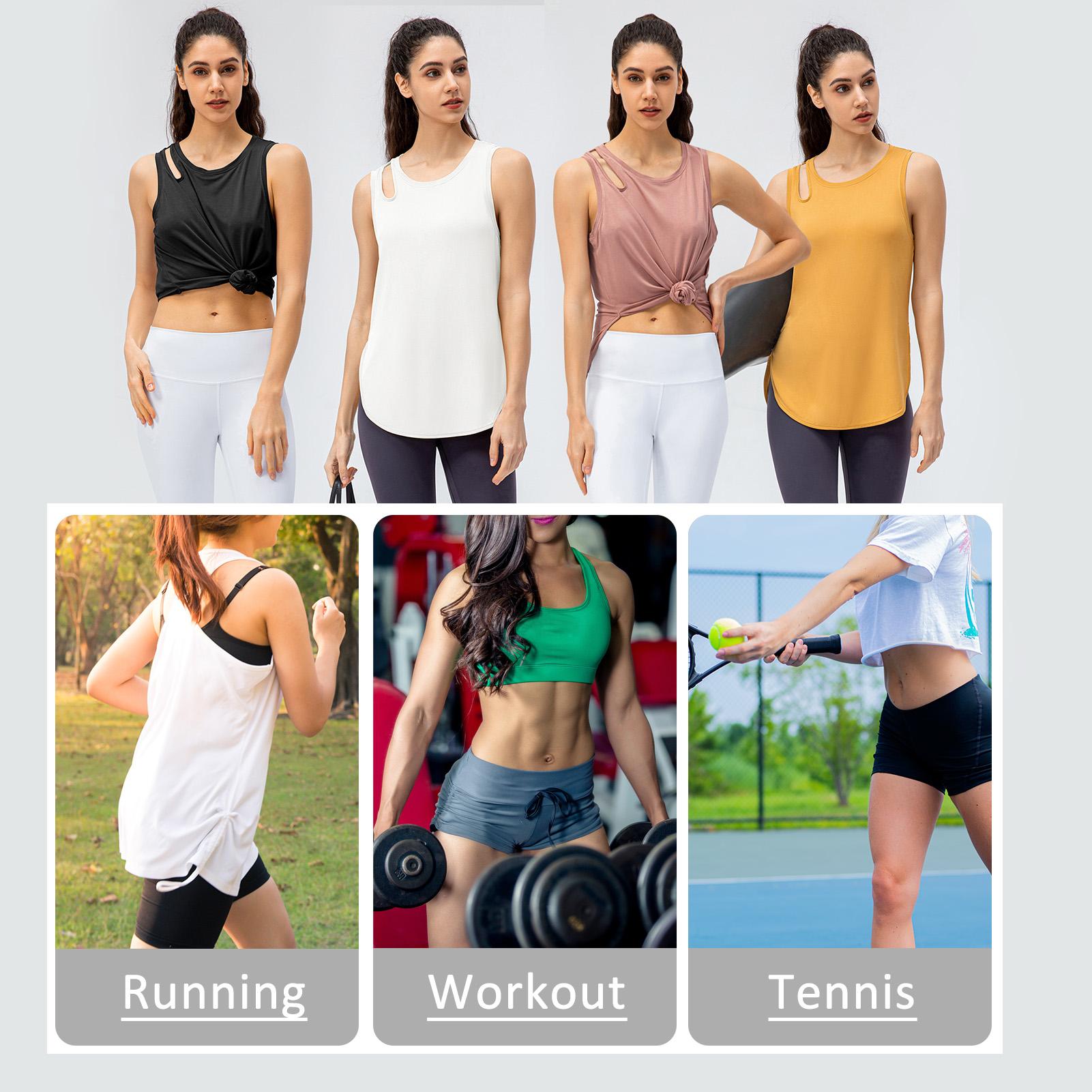 Áo thun nữ Tank Tops không tay thoáng khí nhanh khô để chạy bộ, luyện tập thể thao