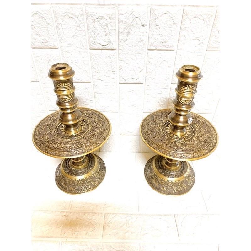 ĐÔI NẾN ĐỒNG CAO 39 CM NẶNG 5 KG RÔNG CẠO CHẤT LIỆU BẰNG ĐỒNG