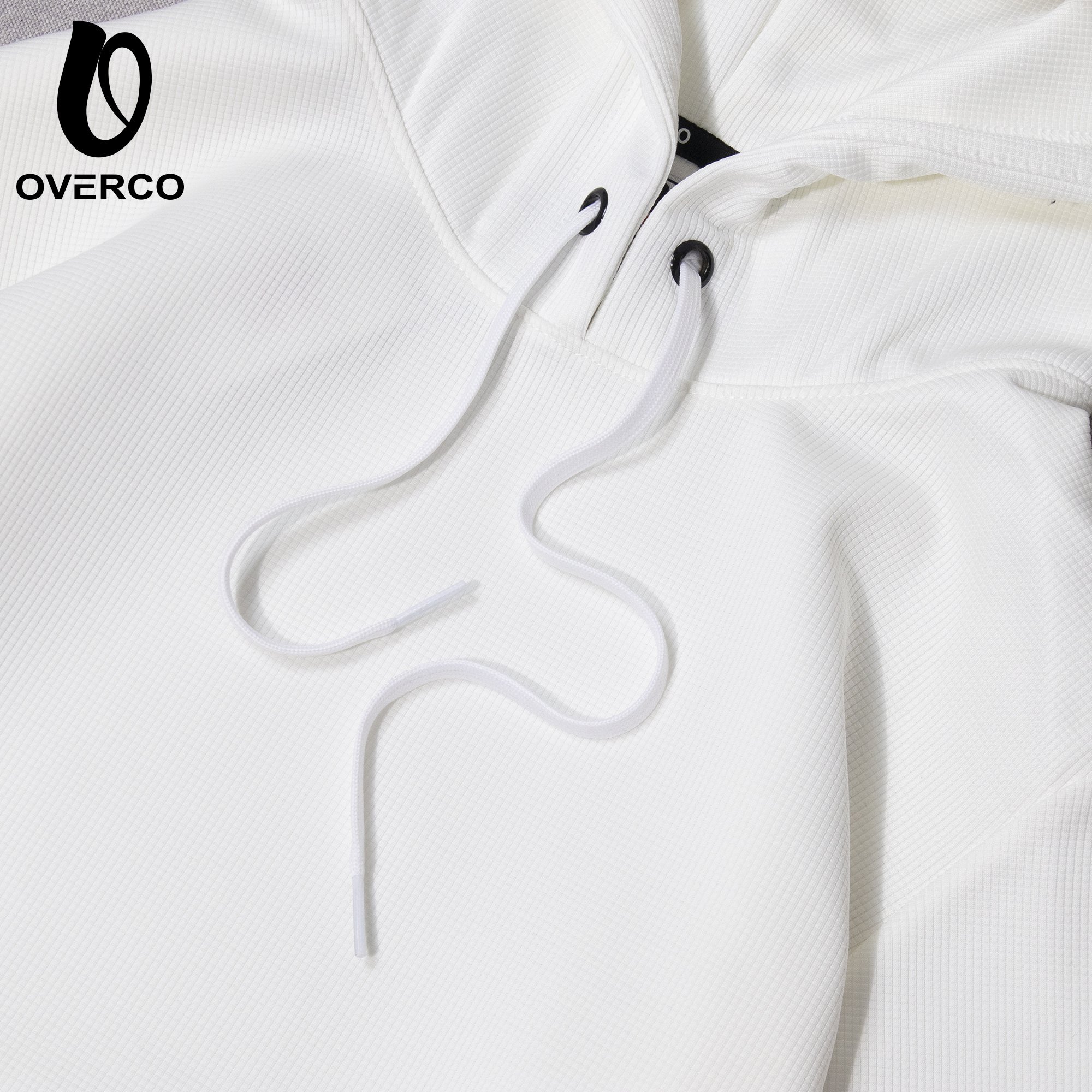 Áo khoác hoodie Overco kiểu dáng basic màu trắng