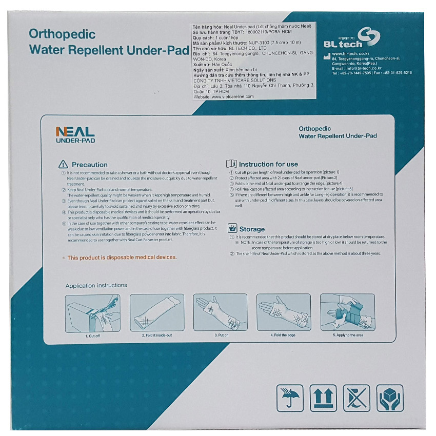 Cuộn lót chống thấm nước Neal Under-Pad 4P dùng cho chân ngắn