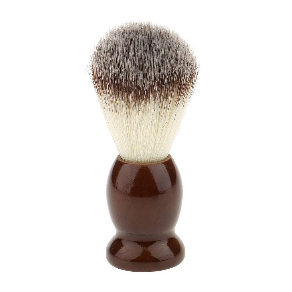 Durable Men Wood Bristle Beard Shaving Brush Alloy Bowl Mug Cup Set Kit