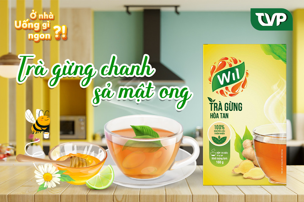 Trà gừng hòa tan Wil thành phần gừng tự nhiên hộp 160g (16 gói x 10g)