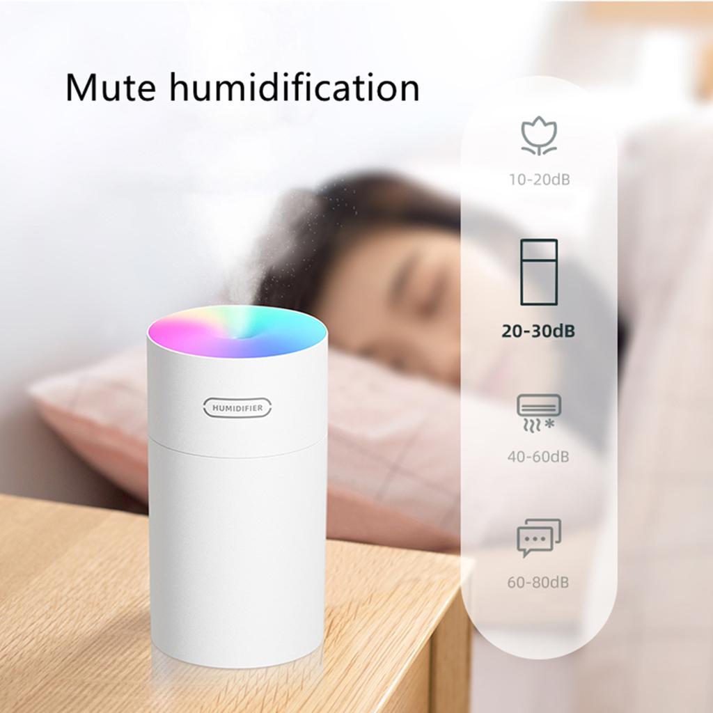 2pcs Humidifier Air Portable Usb Diffuser Mist Mini Purifier 7 Color White+Gray