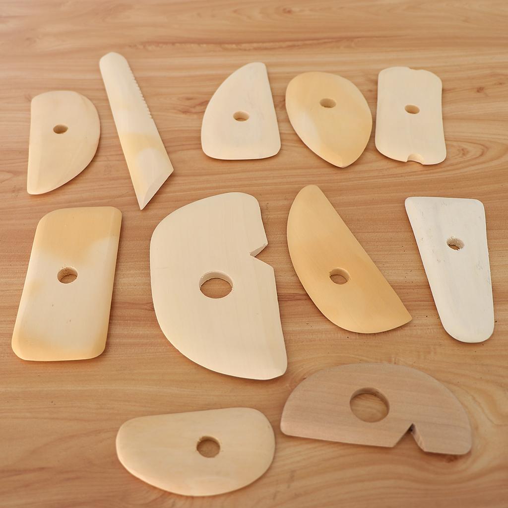 11 Miếng Gỗ Polymer Đất Sét Gốm Điêu Khắc Tạo Hình Dụng Cụ TỰ LÀM Dụng Cụ Cầm Tay