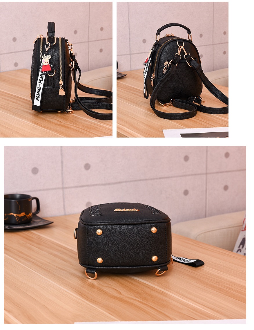 Balo Mini Da Nữ Tai Mèo Cute, Đeo 2 Kiểu, Tặng Móc Khóa