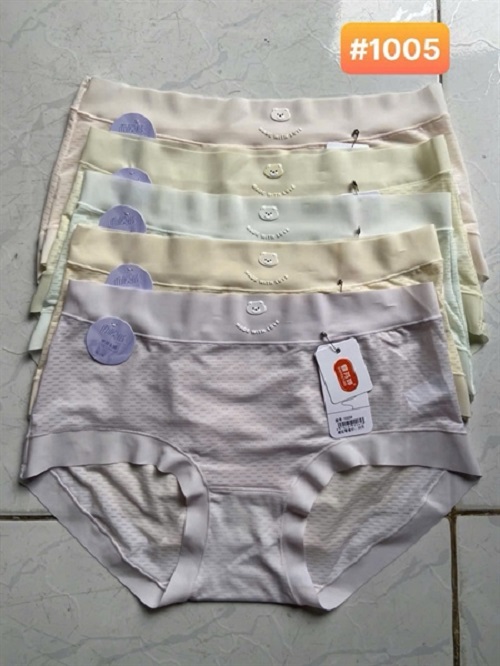 Combo 5 Quần Lót Nữ Thun Lạnh Trơn Vintage 1005 – Thoáng Khí, Mềm Mịn, Không Viền