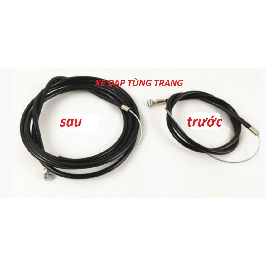 Bộ vỏ ruột dây phanh xe đạp trước + sau loại tốt