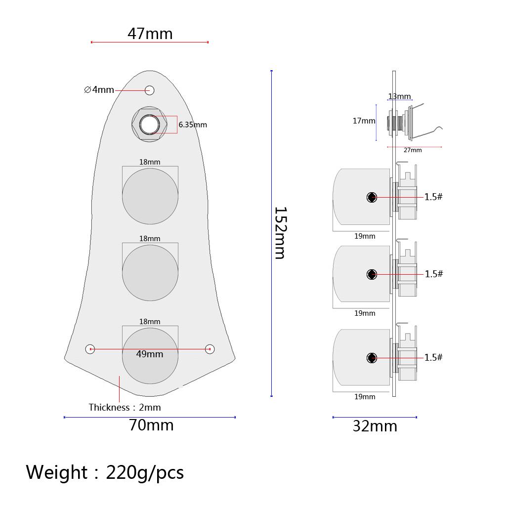 Prewired Nạp Điều Khiển Đĩa Công Tắc Cho Jazz Bass JB Phong Cách Thay Thế