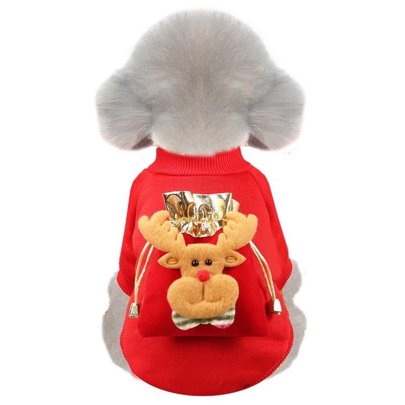 Hình ảnh Áo Noel Giáng Sinh có túi hình tuần Lộc dành cho chó mèo thú cưng