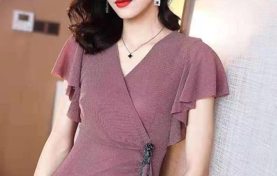 Đầm Ôm Body Phối Bèo Kèm Phụ Kiện Cao Cấp, Sang Trọng, Phù Hợp Mọi Hoàn Cảnh
