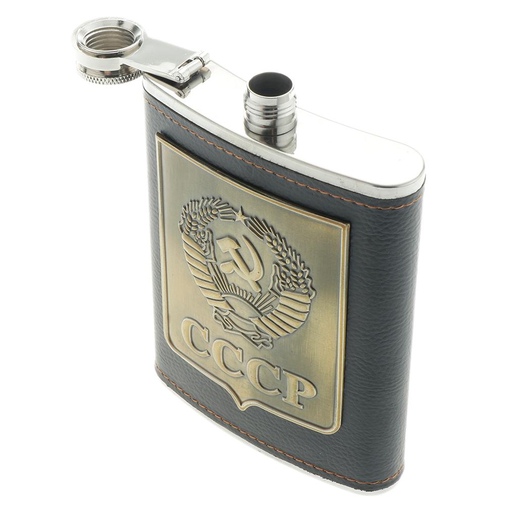 Russia High Grade Hip Flask 230ml/8oz Stainless Steel Flagon Whiskey Bottle